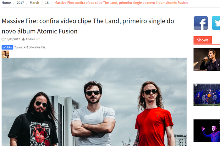 Massive Fire: confira vídeo clipe The Land, primeiro single do novo álbum Atomic Fusion.